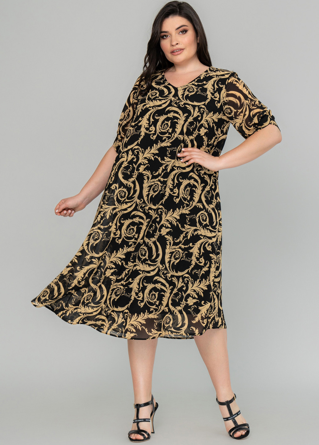 Черное кэжуал платье а-силуэт A'll Posa