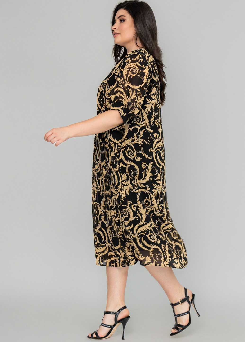 Черное кэжуал платье а-силуэт A'll Posa