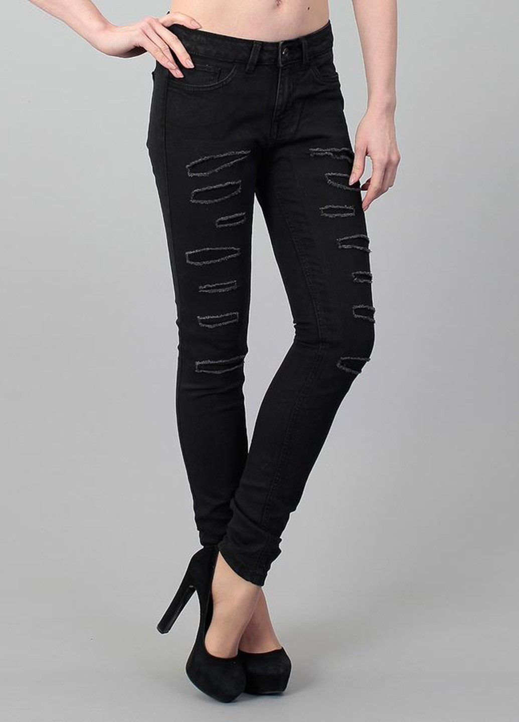 Черные джинсовые демисезонные брюки Tom Tailor