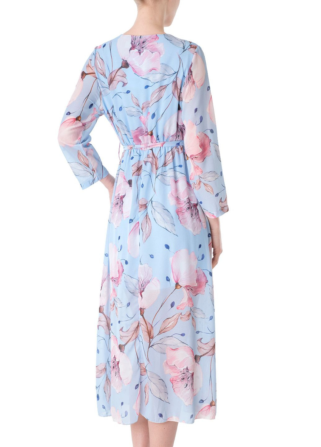 Голубое кэжуал сукня жіноча Joleen с цветочным принтом