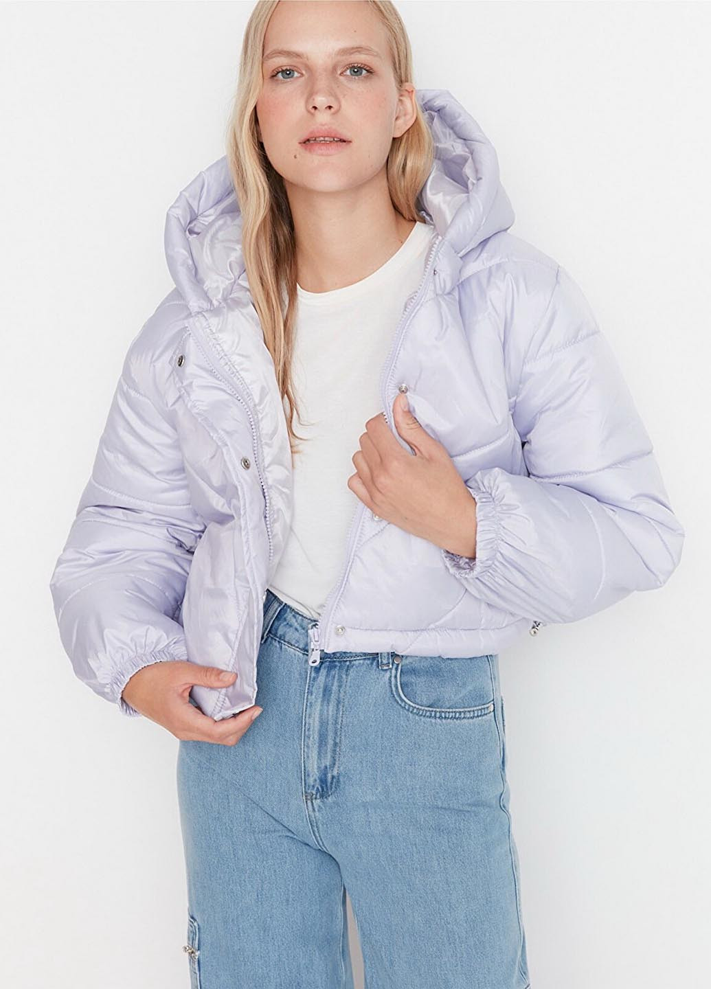 Світло-блакитна зимня куртка Trendyol