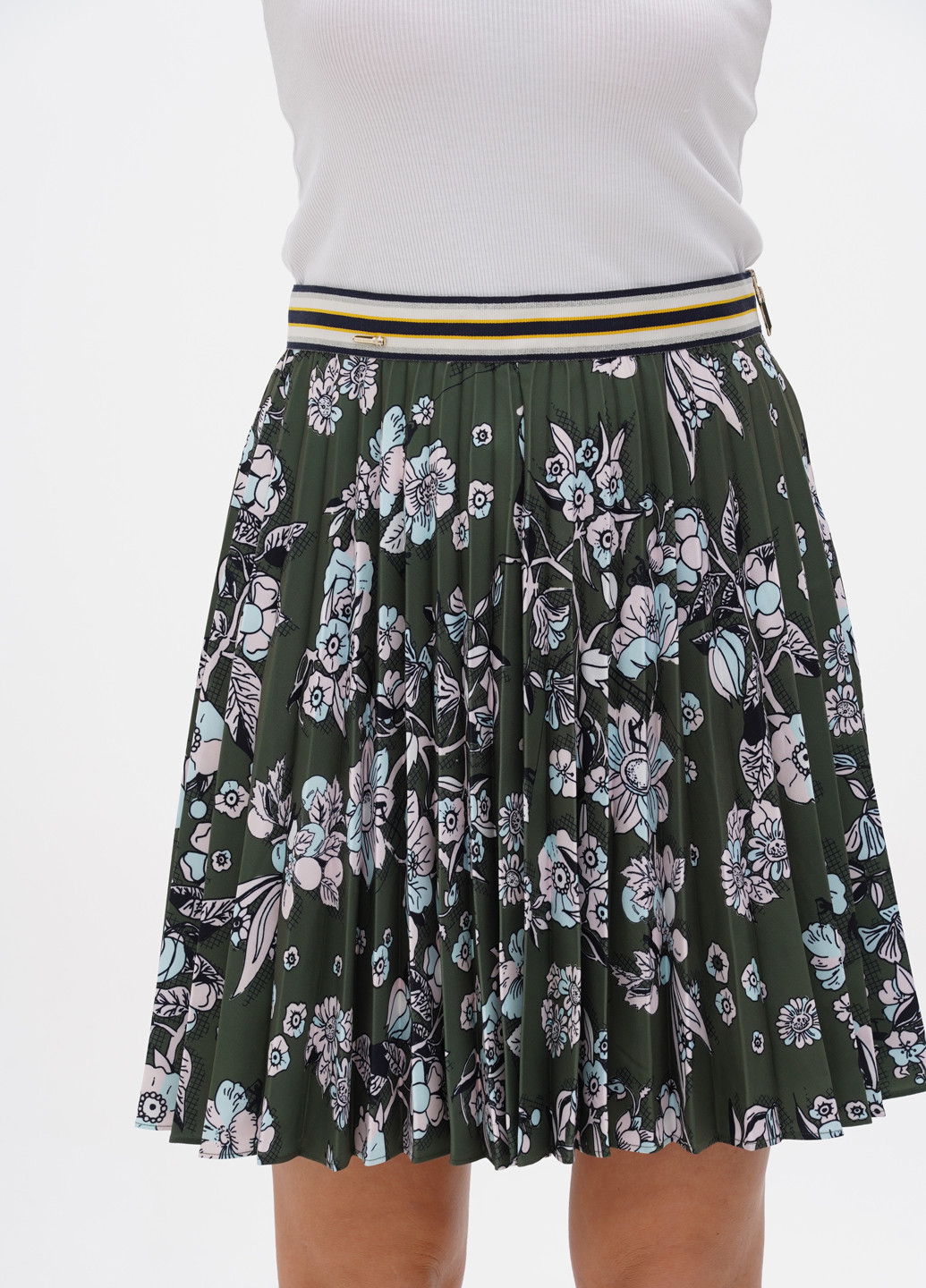 Зеленая кэжуал цветочной расцветки юбка Ted Baker плиссе