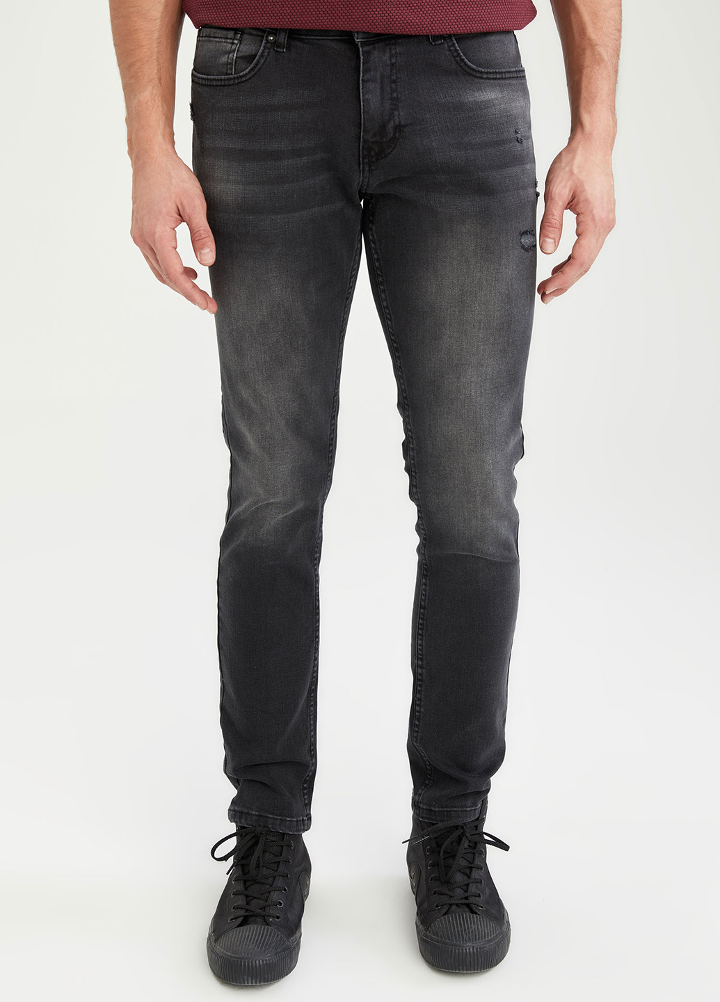 Темно-серые демисезонные скинни джинсы DeFacto