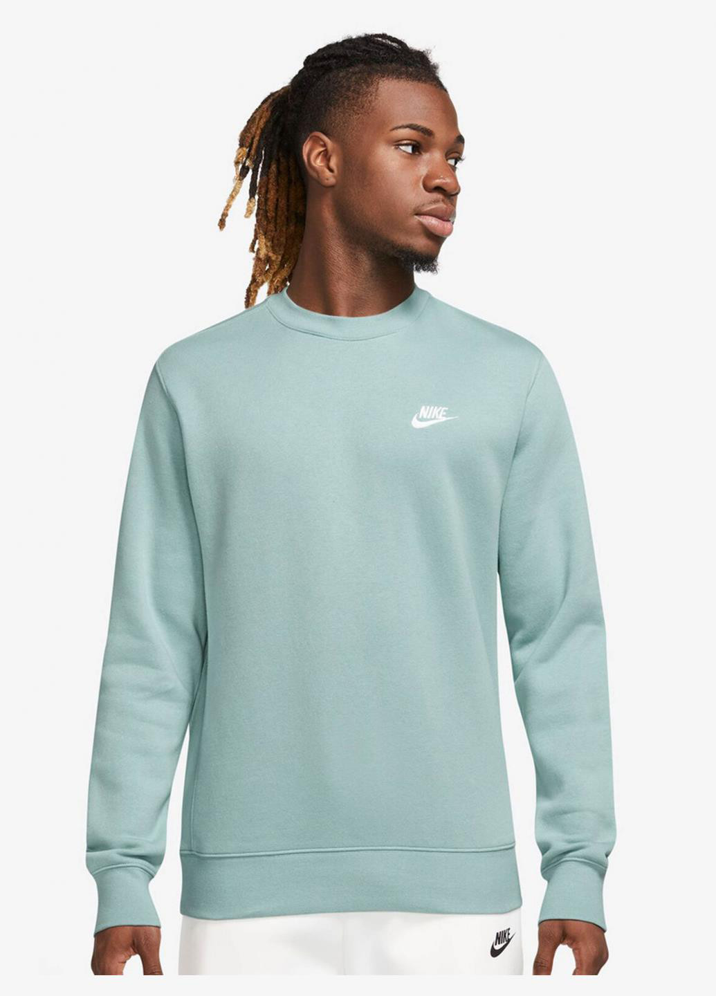 Блакитний світшот bv2662-309 Nike однотонний вишивка (319353040)