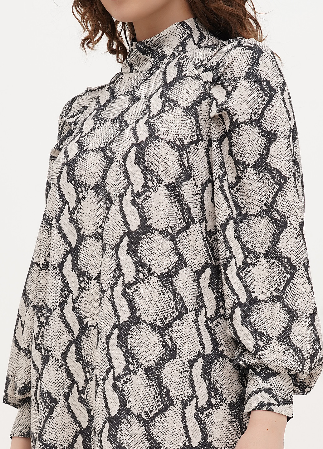 Комбинированное кэжуал платье а-силуэт Monki змеиный