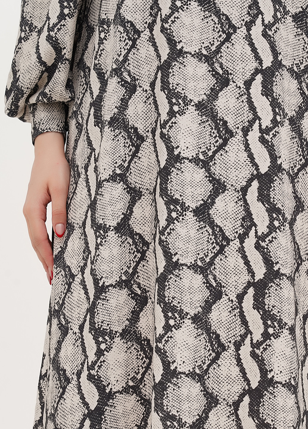Комбинированное кэжуал платье а-силуэт Monki змеиный