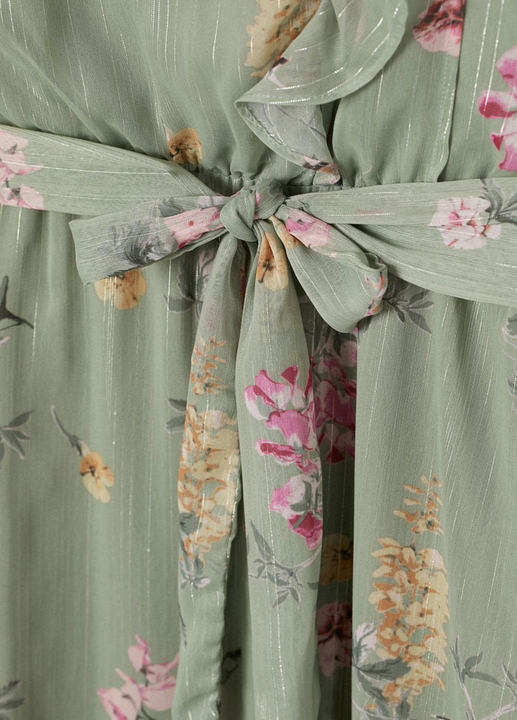 Оливковое (хаки) кэжуал платье для кормящих клеш H&M с цветочным принтом