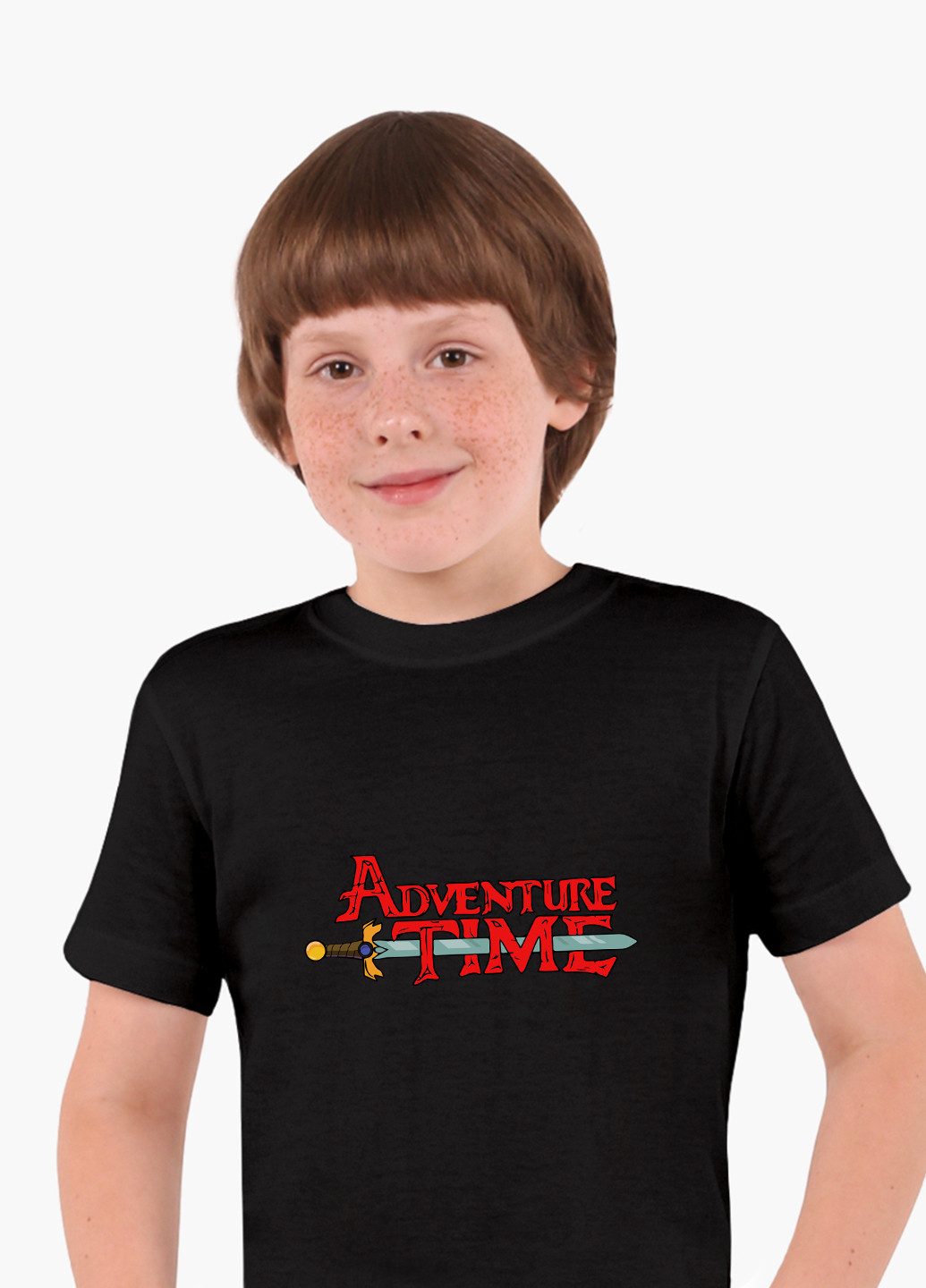 Черная демисезонная футболка детская время приключений (adventure time)(9224-1582) MobiPrint