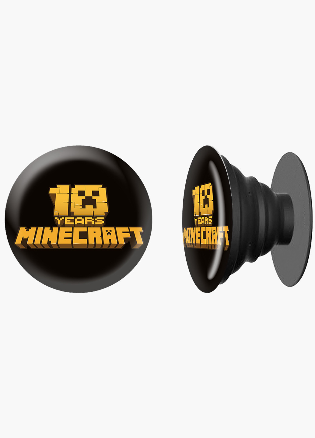 Попсокет (Popsockets) тримач для смартфону Майнкрафт (Minecraft) (8754-1171) Чорний MobiPrint (216748484)