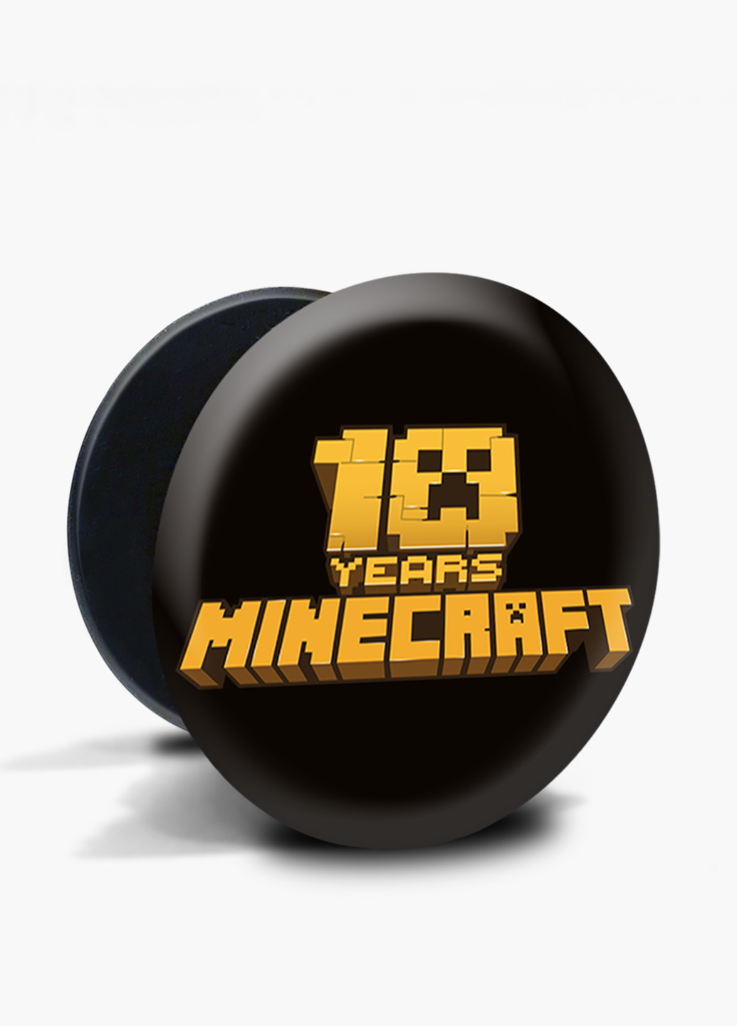 Попсокет (Popsockets) держатель для смартфона Майнкрафт (Minecraft) (8754-1171) Черный MobiPrint (216748484)