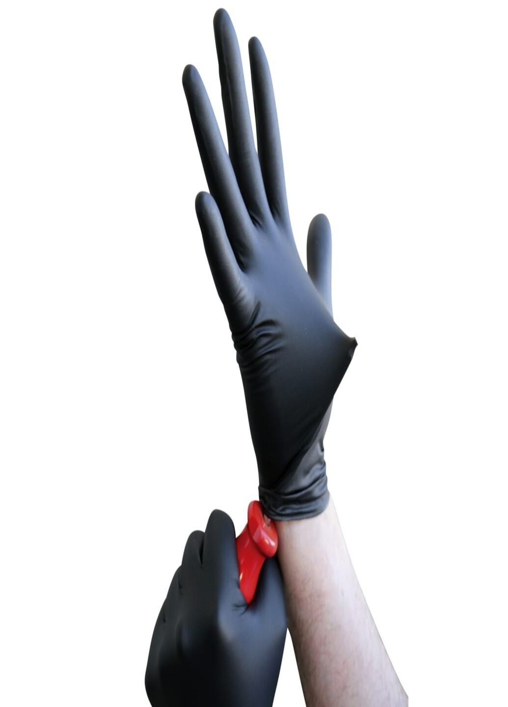 Нитриловые перчатки SafeTouch® без пудры текстурированные размер M 100 шт. Черные (5.0 г) Medicom (254918318)
