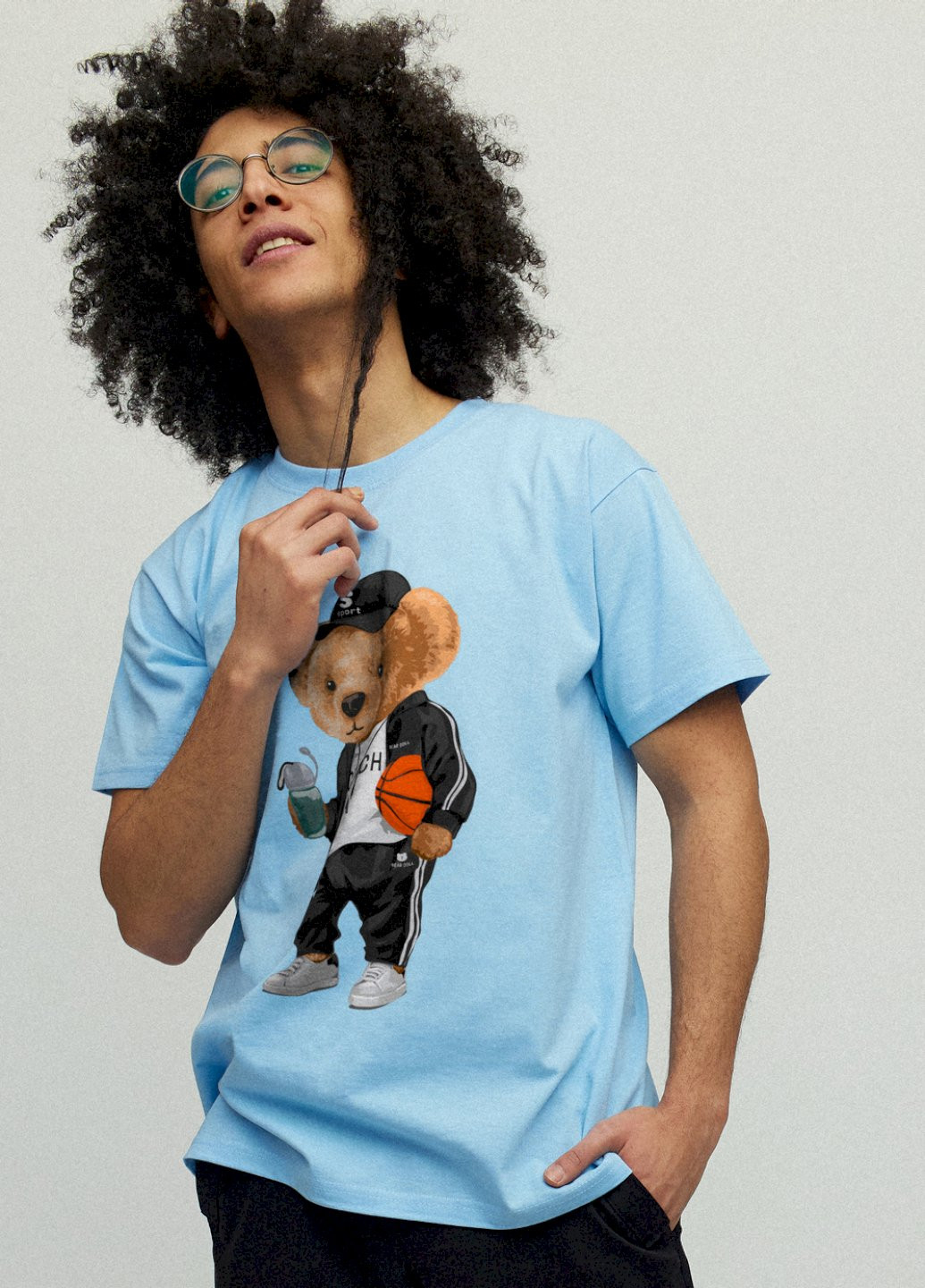 Голубая футболка мужская YAPPI