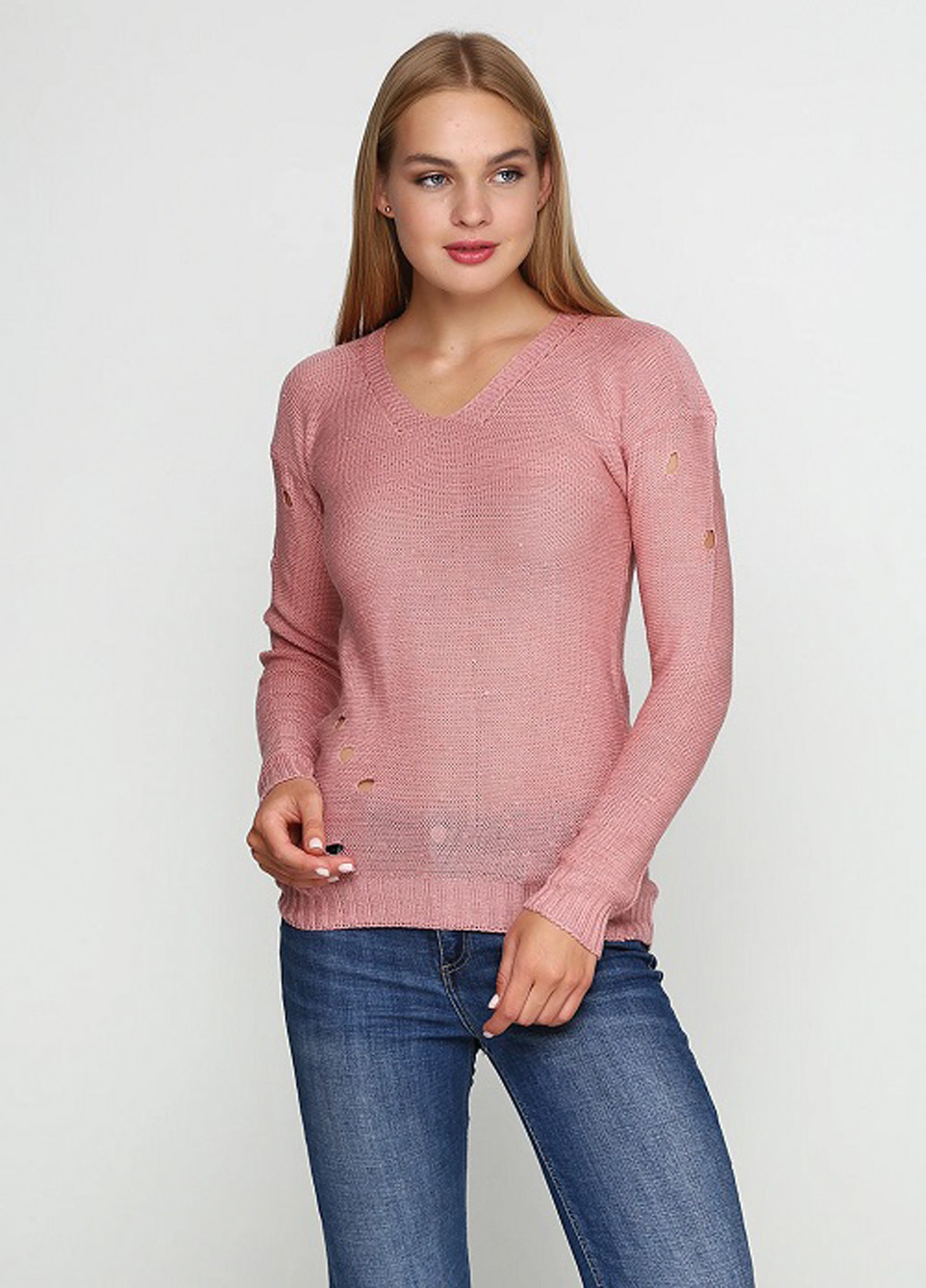 Пудровий демісезонний пуловер пуловер No Brand