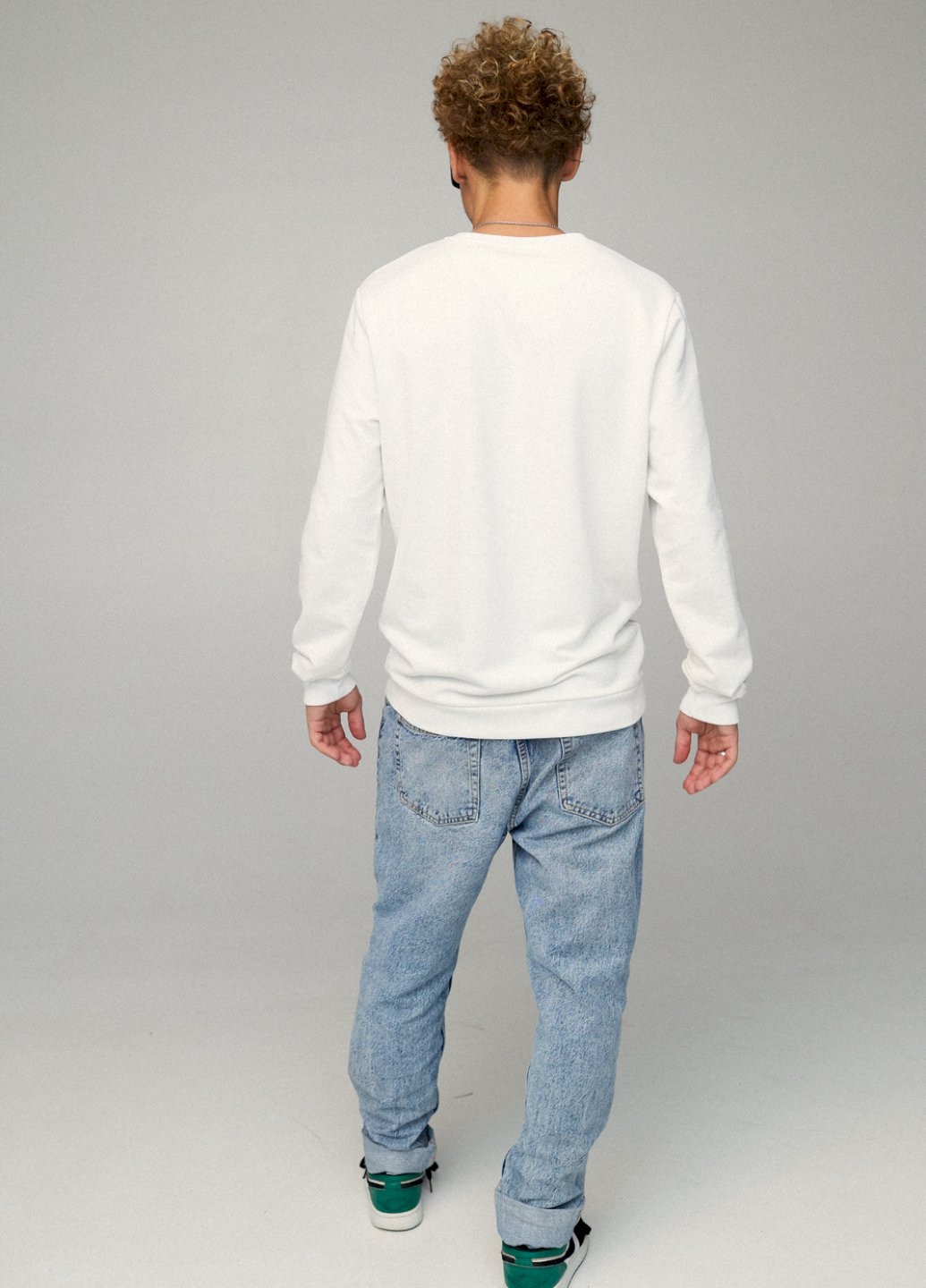 Белый світшот чоловічий basic /no flis/ YAPPI рисунок (254557775)