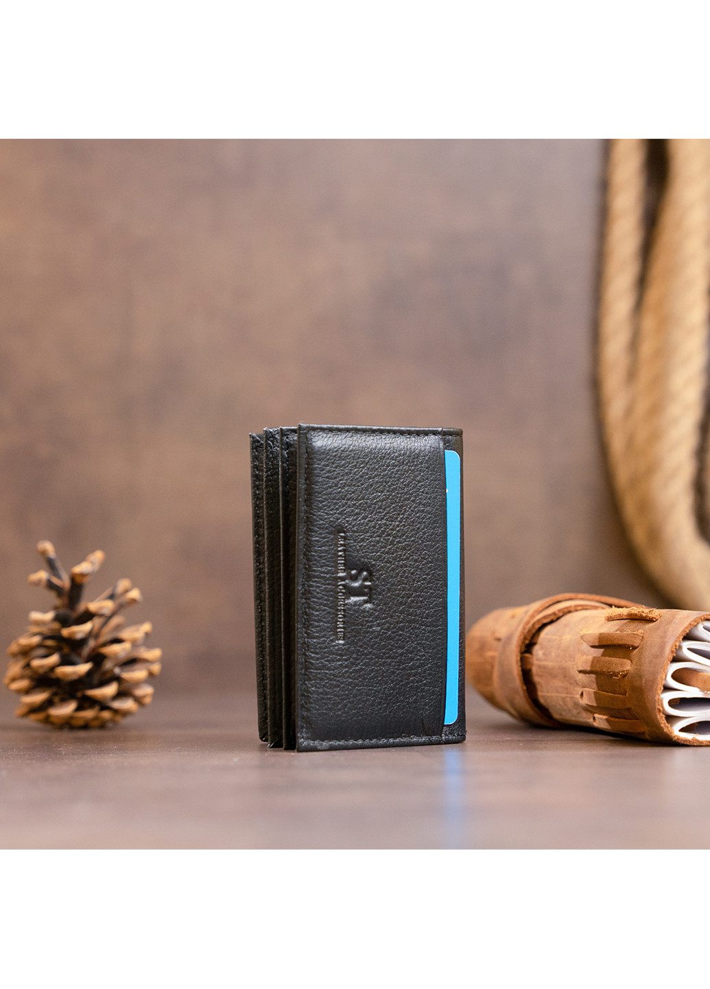 Женский кожаный кошелек-визитница 10х6,5х1 см st leather (229459429)