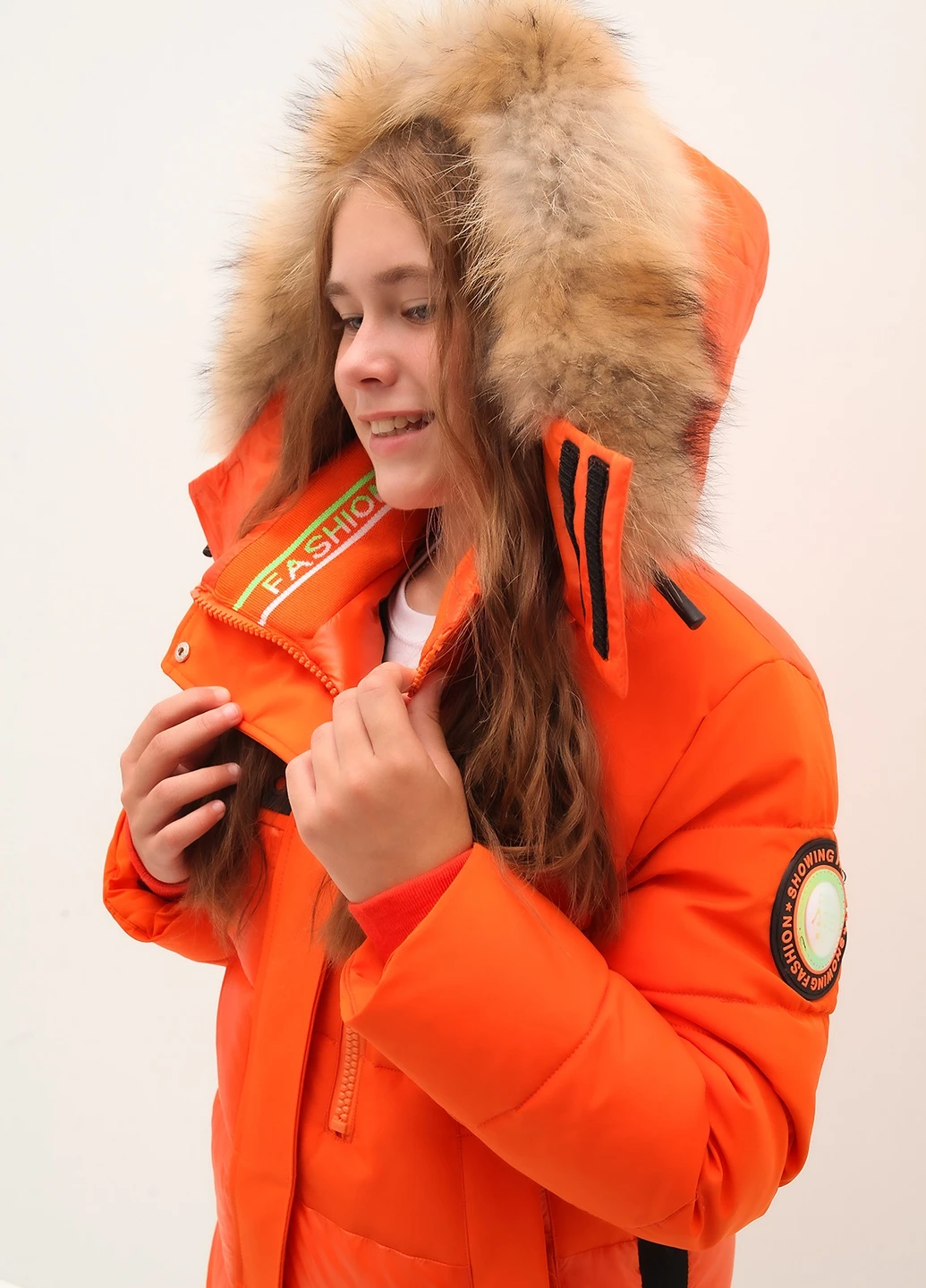 Помаранчева зимня куртка No Brand