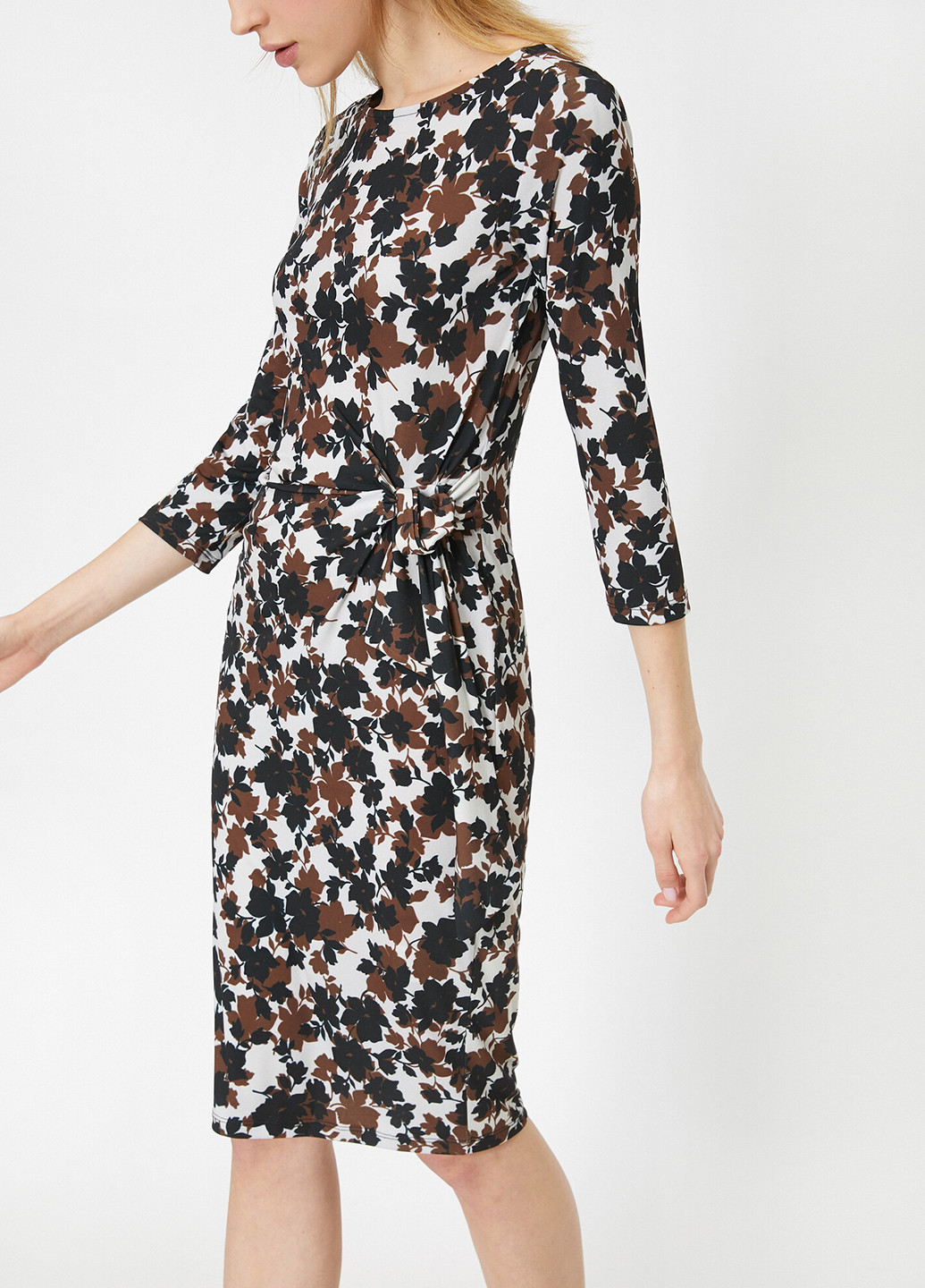 Комбинированное кэжуал платье футляр KOTON с цветочным принтом