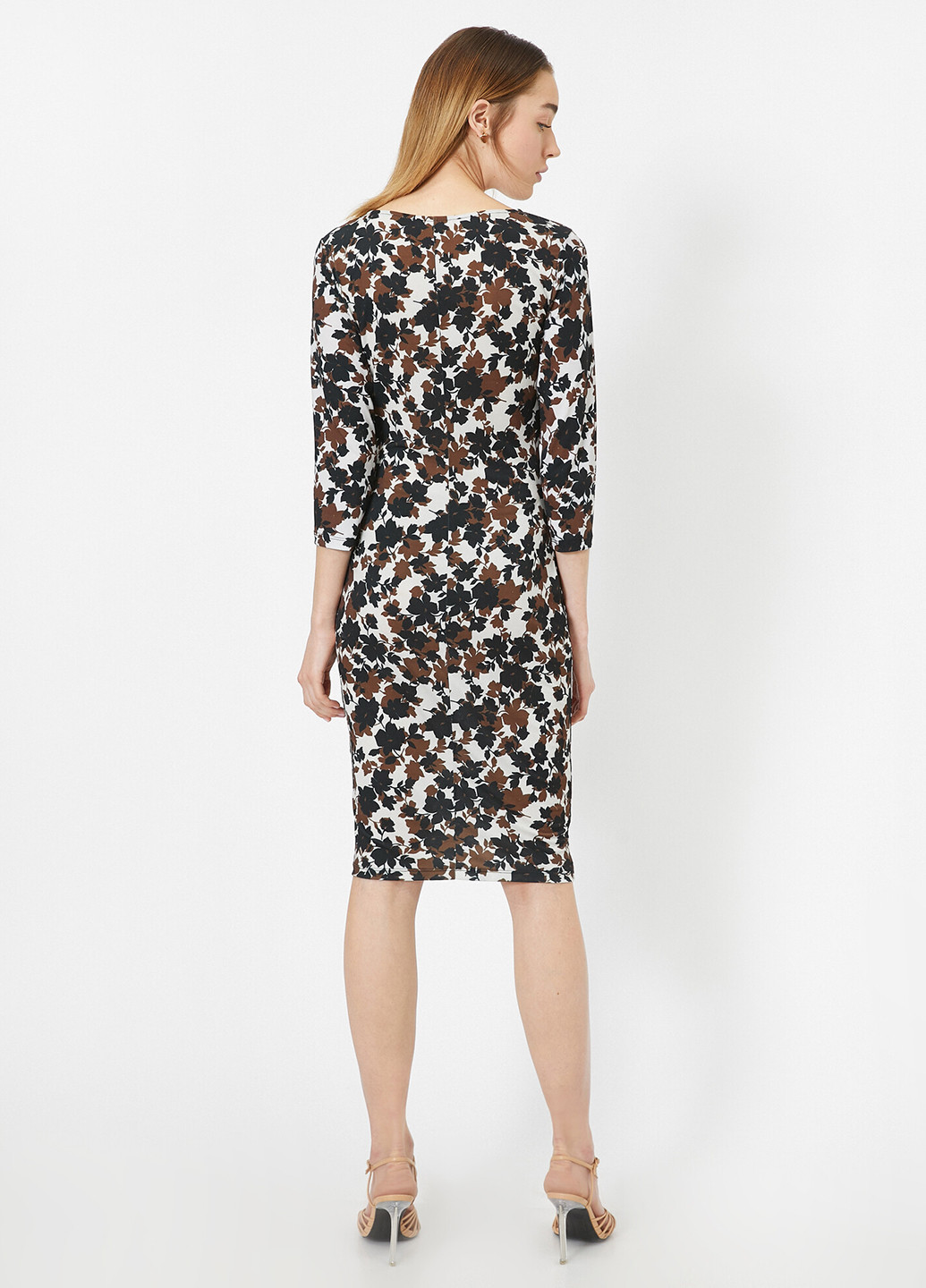 Комбинированное кэжуал платье футляр KOTON с цветочным принтом