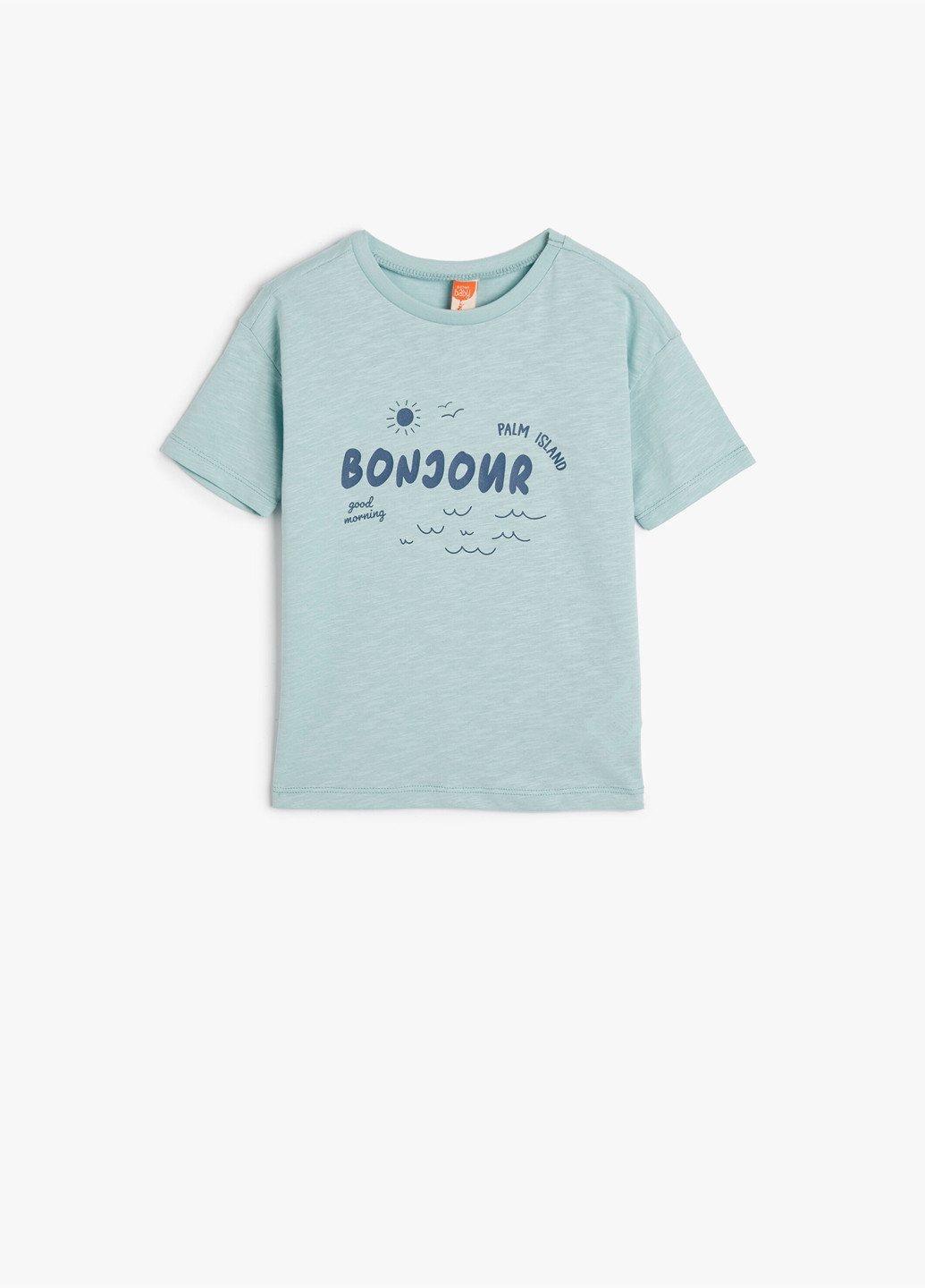 Серо-голубая летняя футболка KOTON