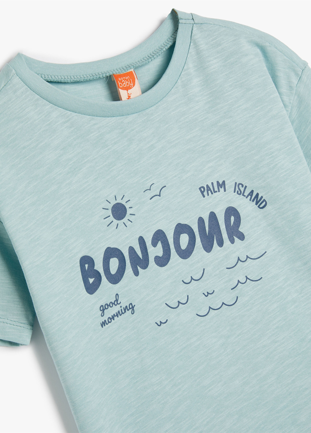 Серо-голубая летняя футболка KOTON