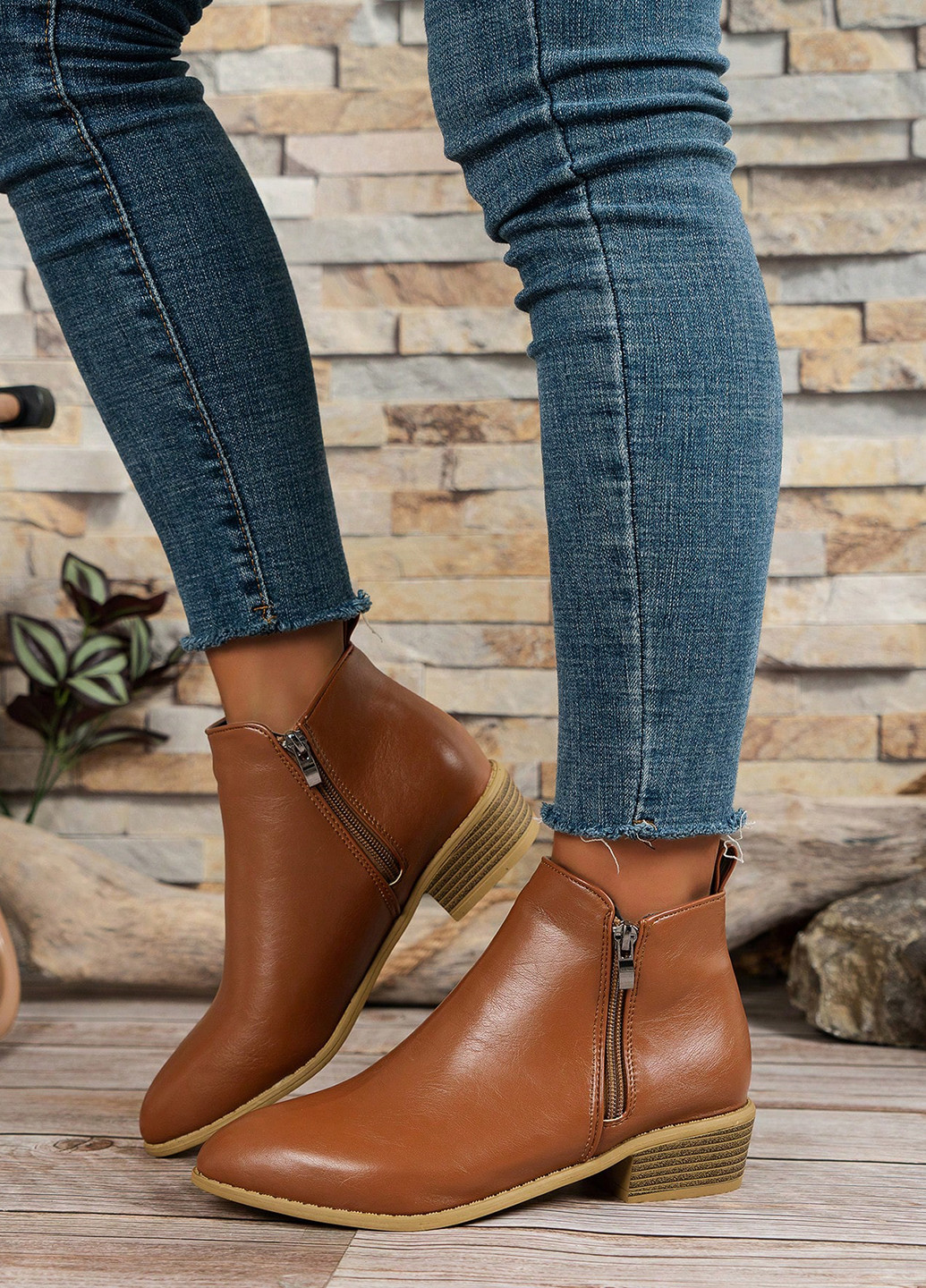 Коричневые демисезонная ботильоны SHEIN