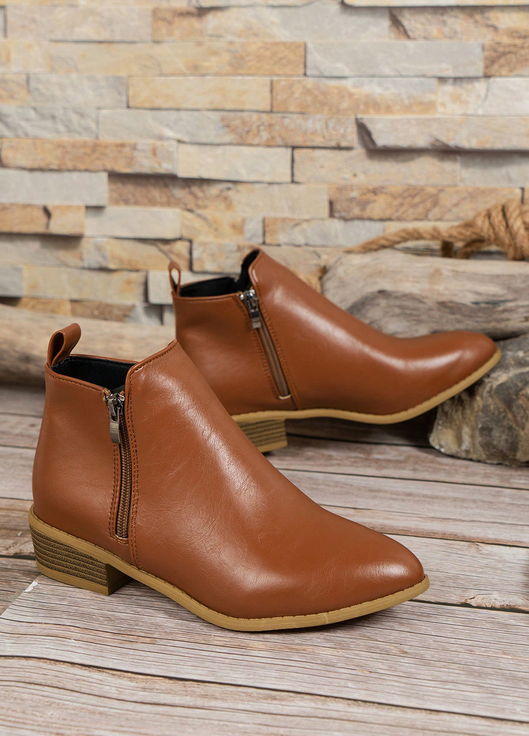 Коричневые демисезонная ботильоны SHEIN