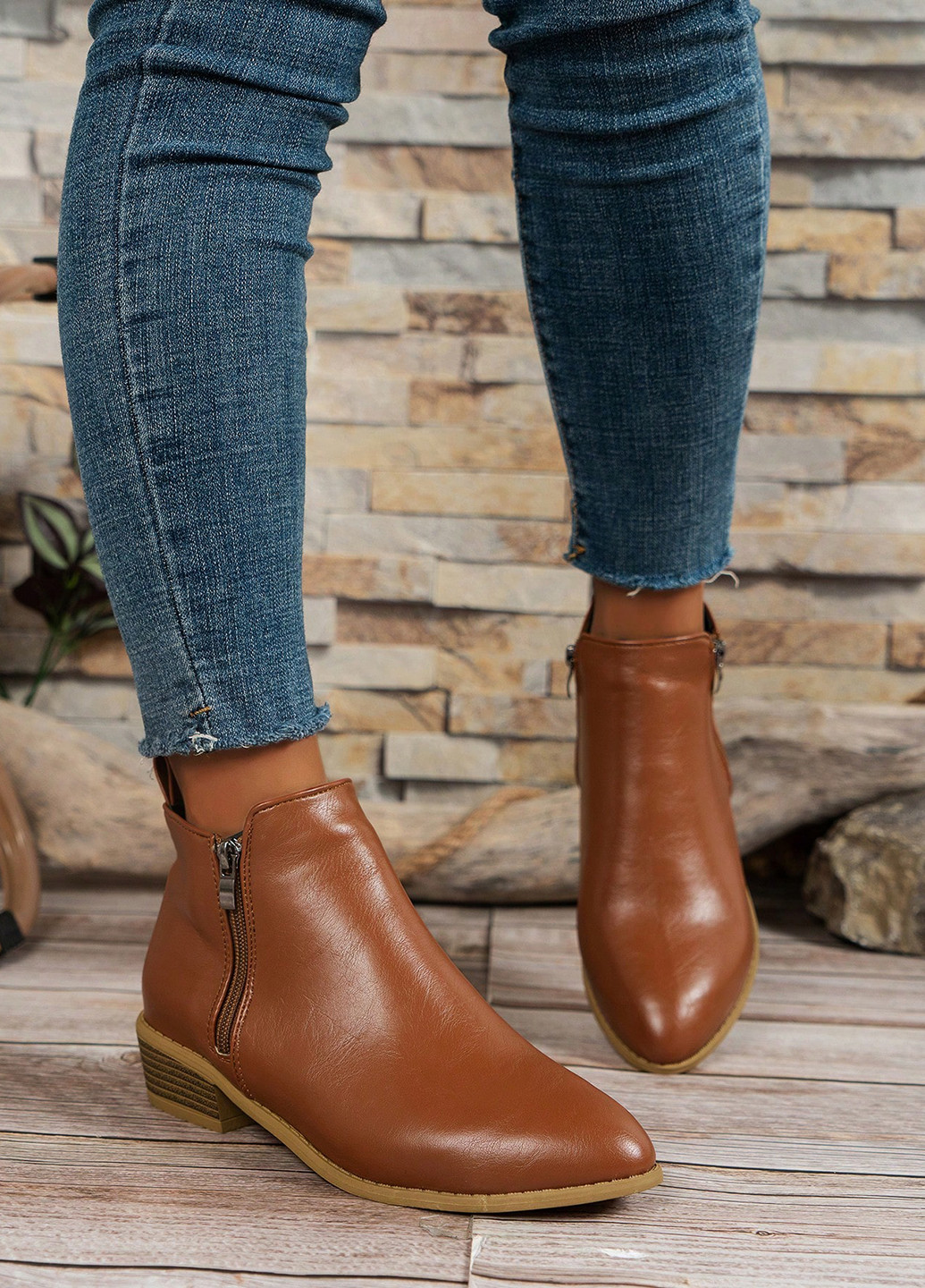 Коричневые демисезонная ботильоны SHEIN