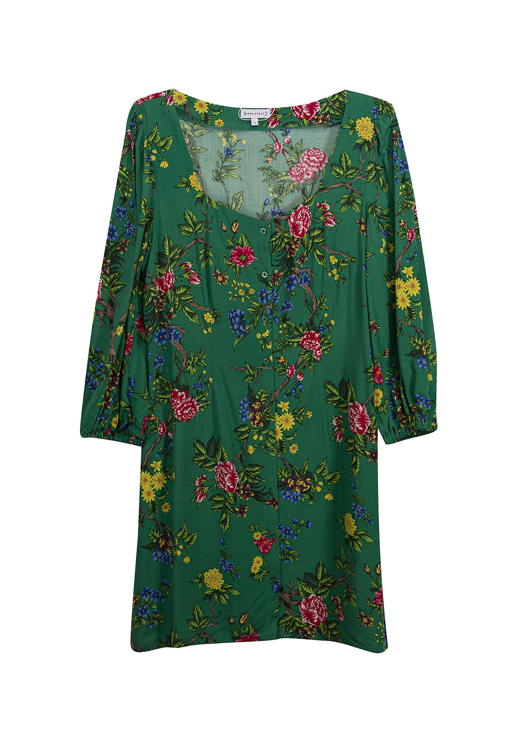 Зелена кежуал сукня Warehouse з квітковим принтом