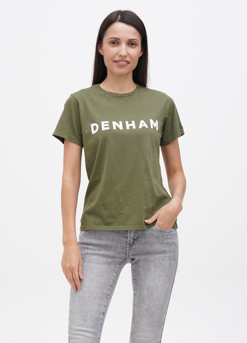 Хаки (оливковая) летняя футболка Denham