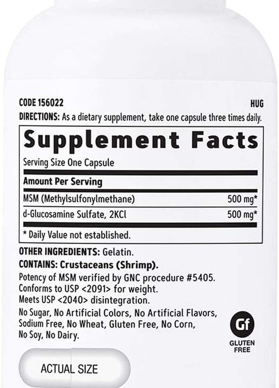 Спеціальна добавка MSM & Glucosamine 90 caps GNC (254371896)