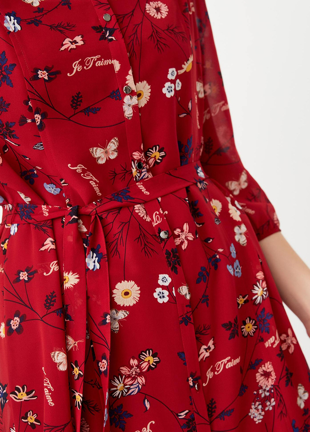 Красное кэжуал платье рубашка Only с цветочным принтом