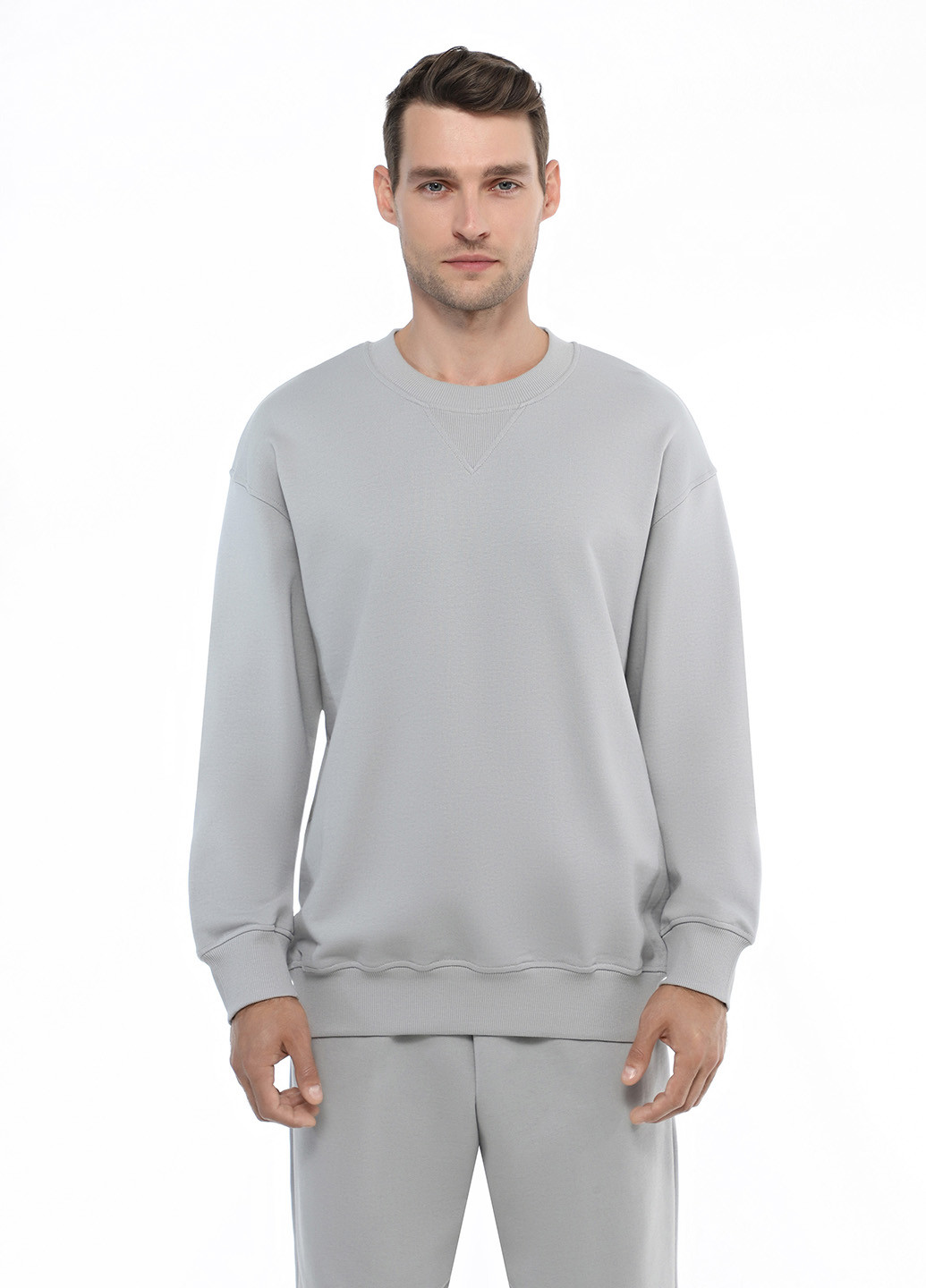 Светло-серый свитшот Promin однотонный без декора (364104038)