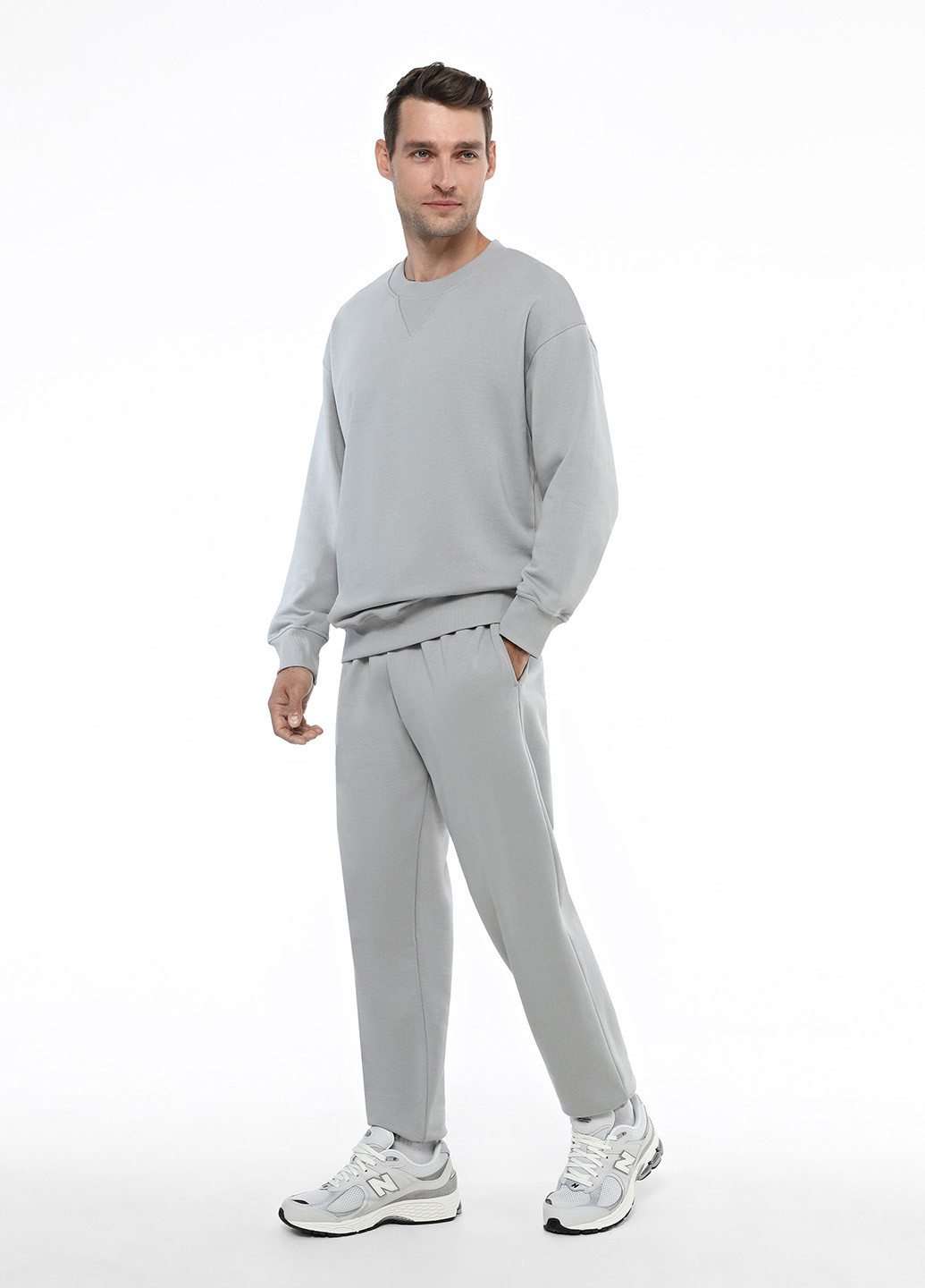 Светло-серый свитшот Promin однотонный без декора (364104038)