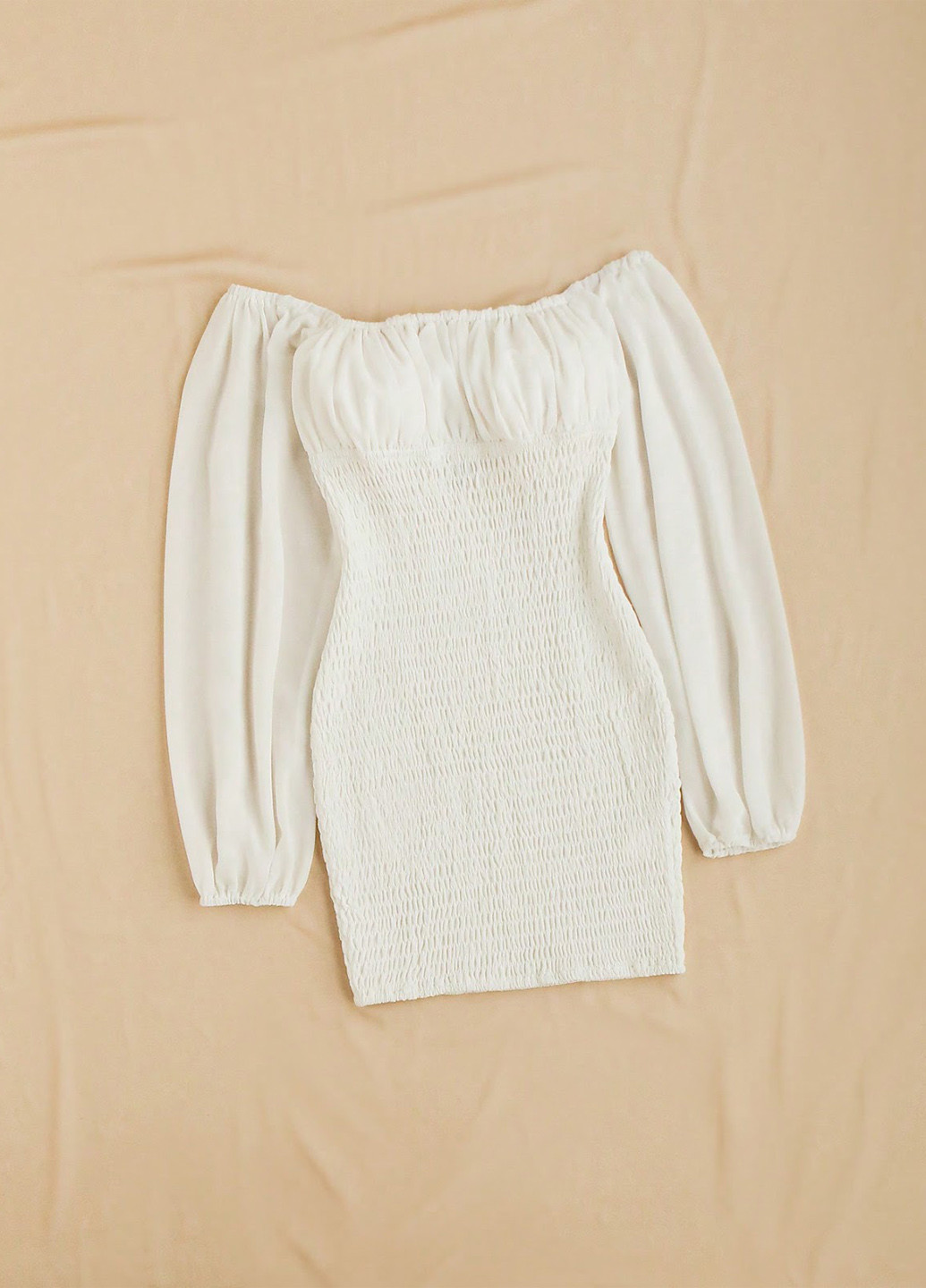 Білий кежуал сукня з відкритими плечима, футляр SHEIN однотонна