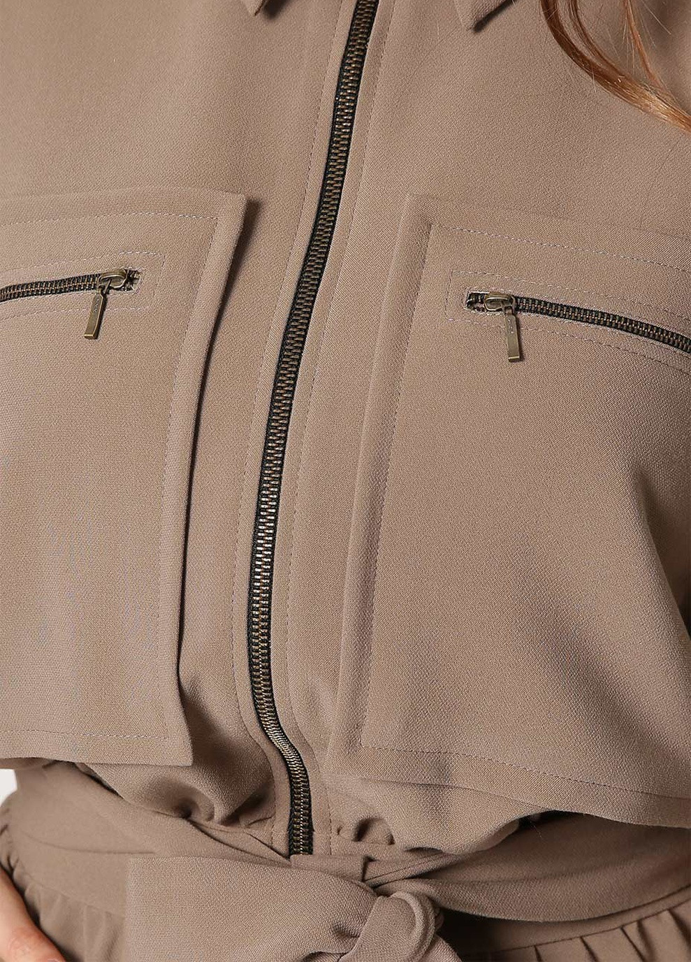 Комбінезон брючний Carica однотонний коричневий кежуал костюмна