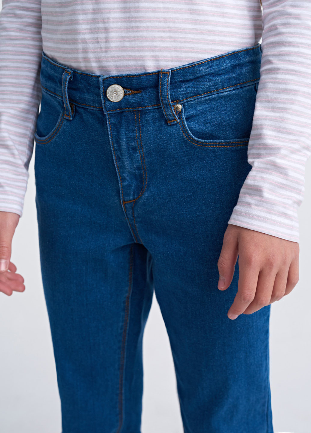 Темно-голубые демисезонные зауженные брюки SELA