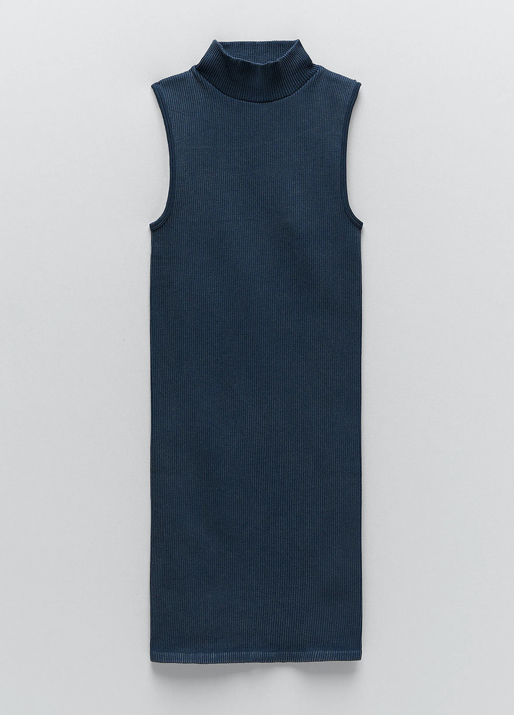 Темно-синее кэжуал платье платье-водолазка Zara однотонное