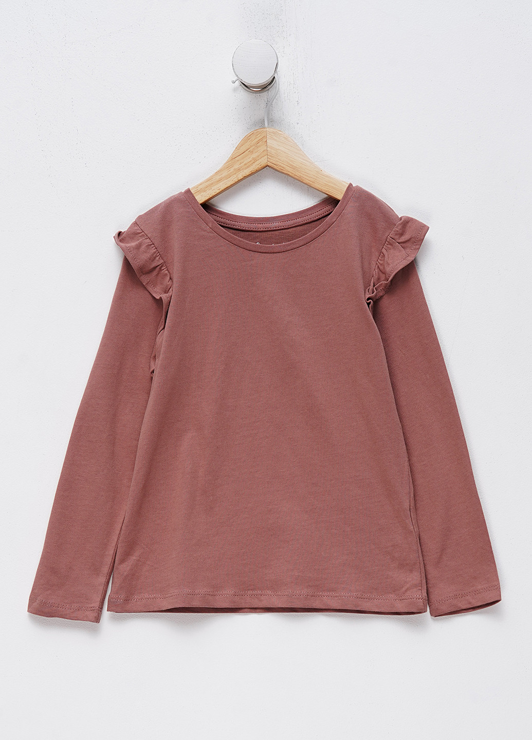 Розово-коричневый демисезонный кэжуал лонгслив C&A однотонный