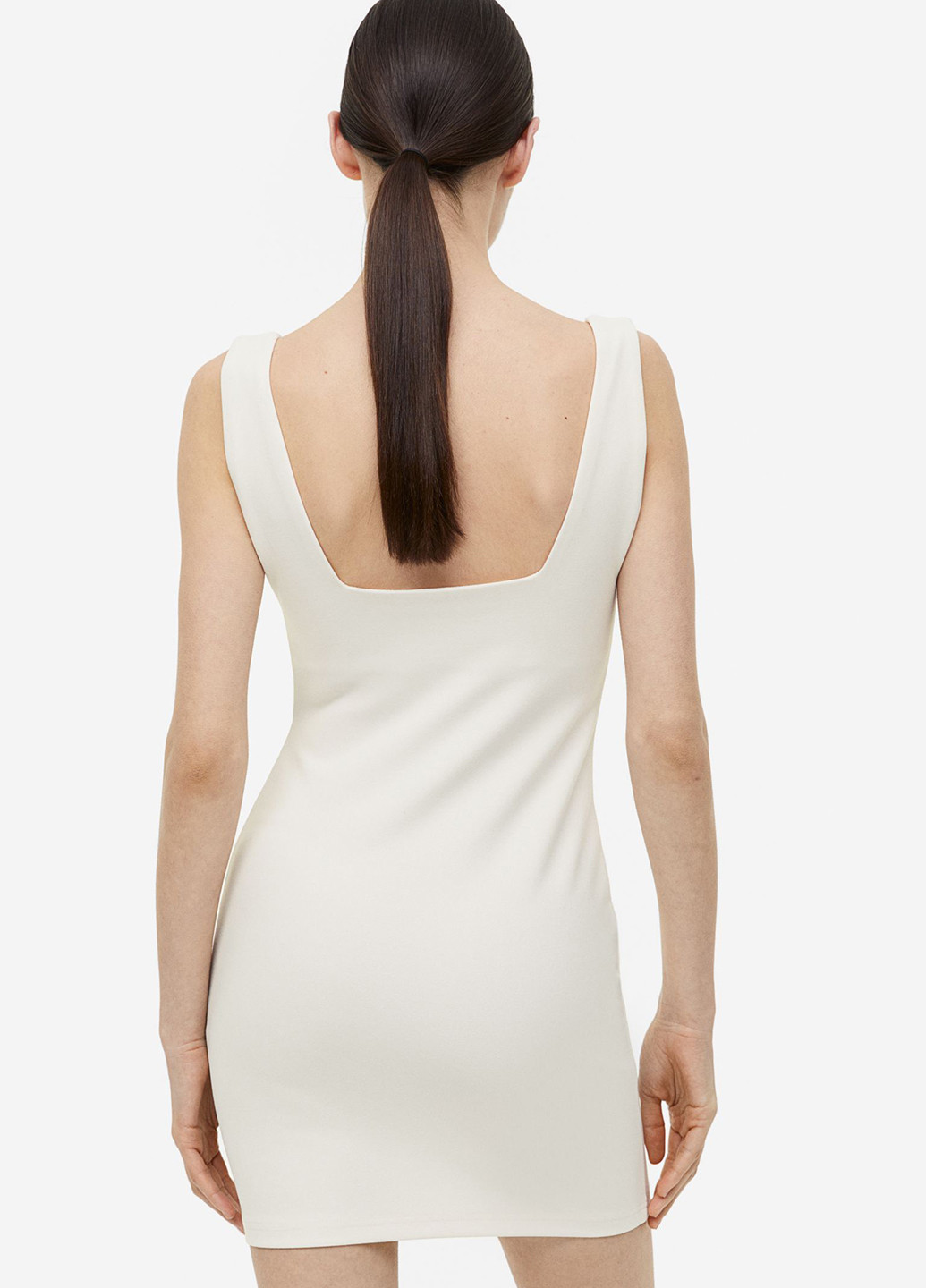 Светло-бежевое кэжуал платье футляр H&M однотонное