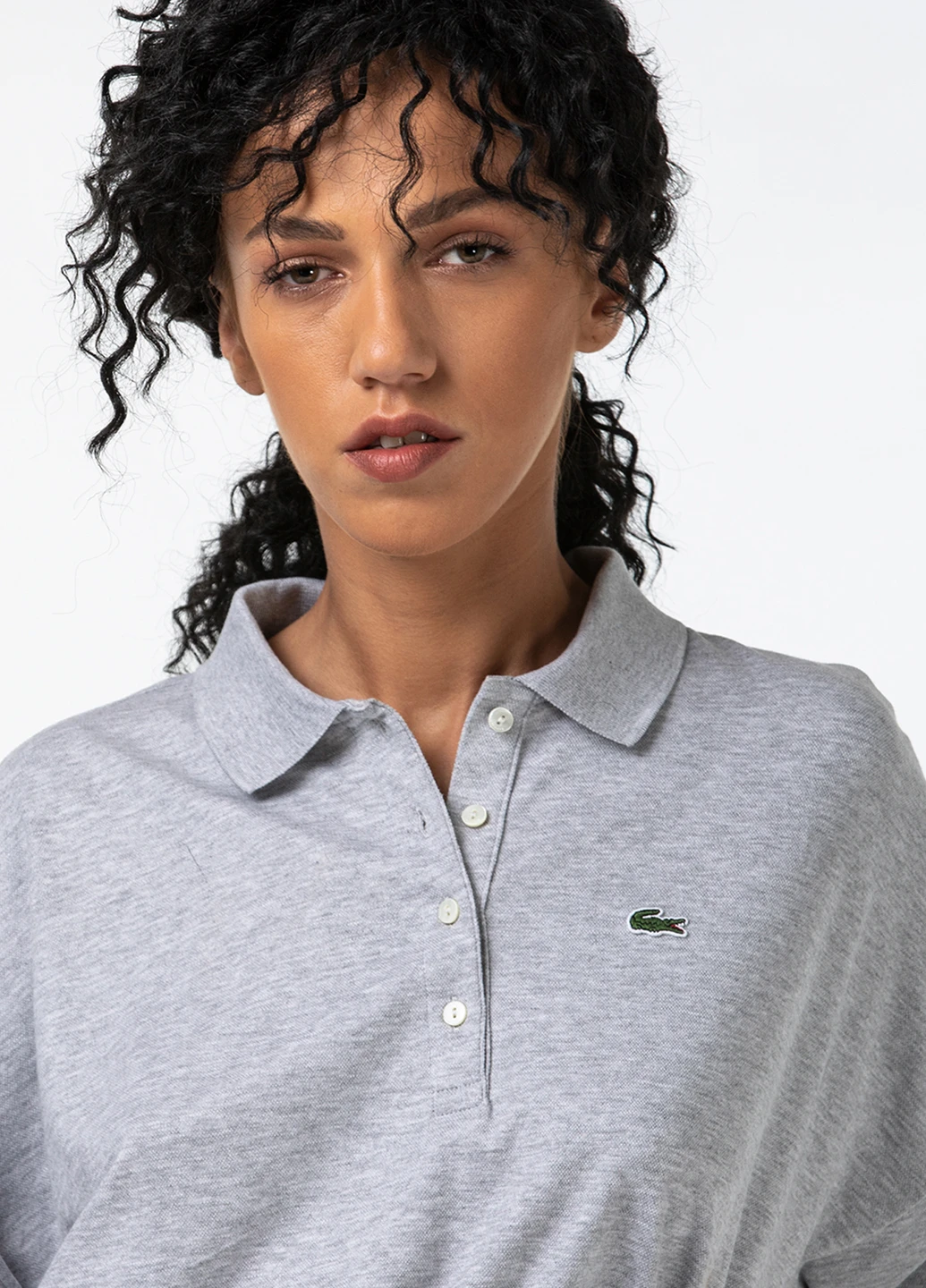 Сіра кежуал сукня поло Lacoste меланжева