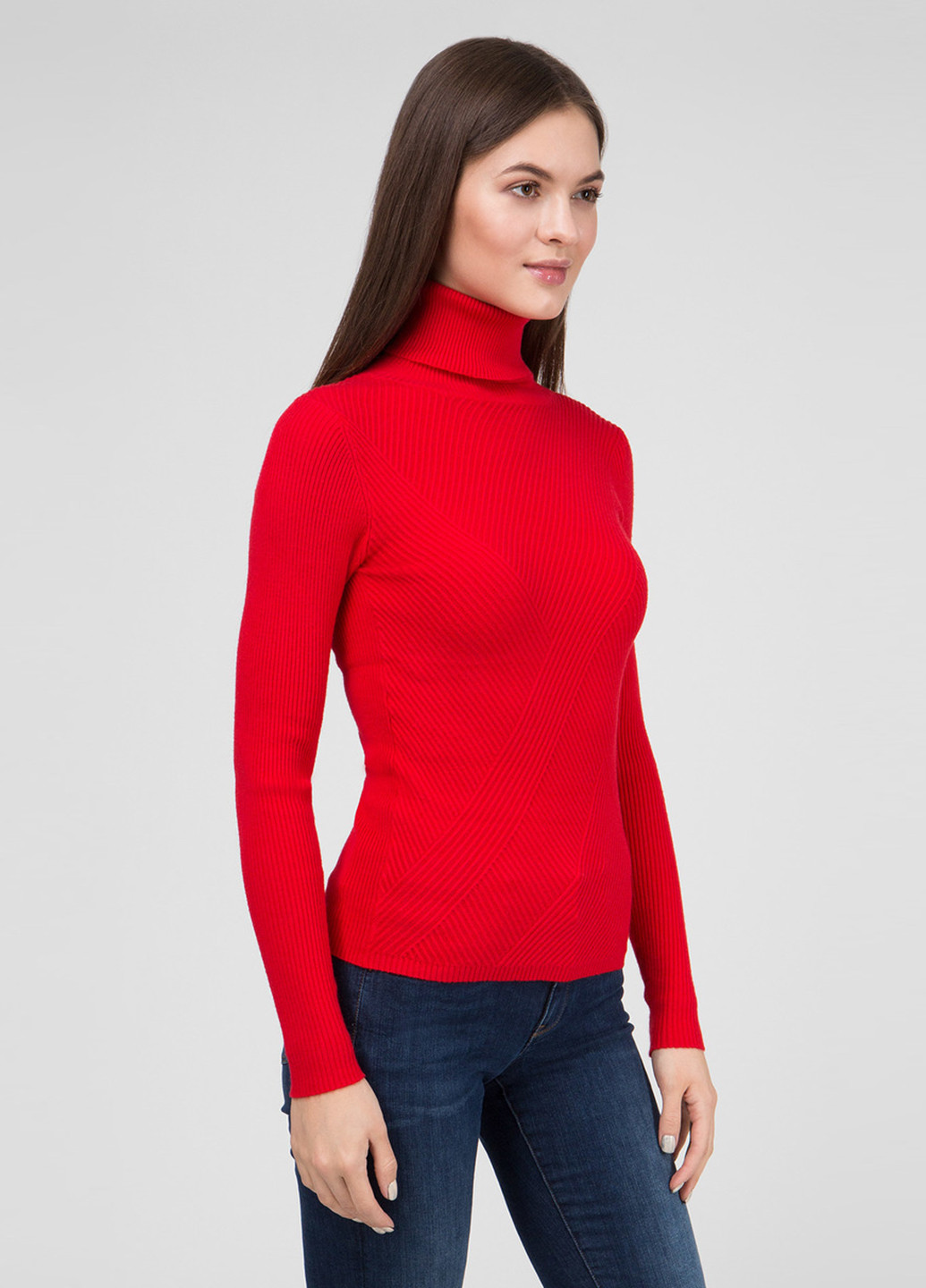 Красный демисезонный свитер хомут Preppy
