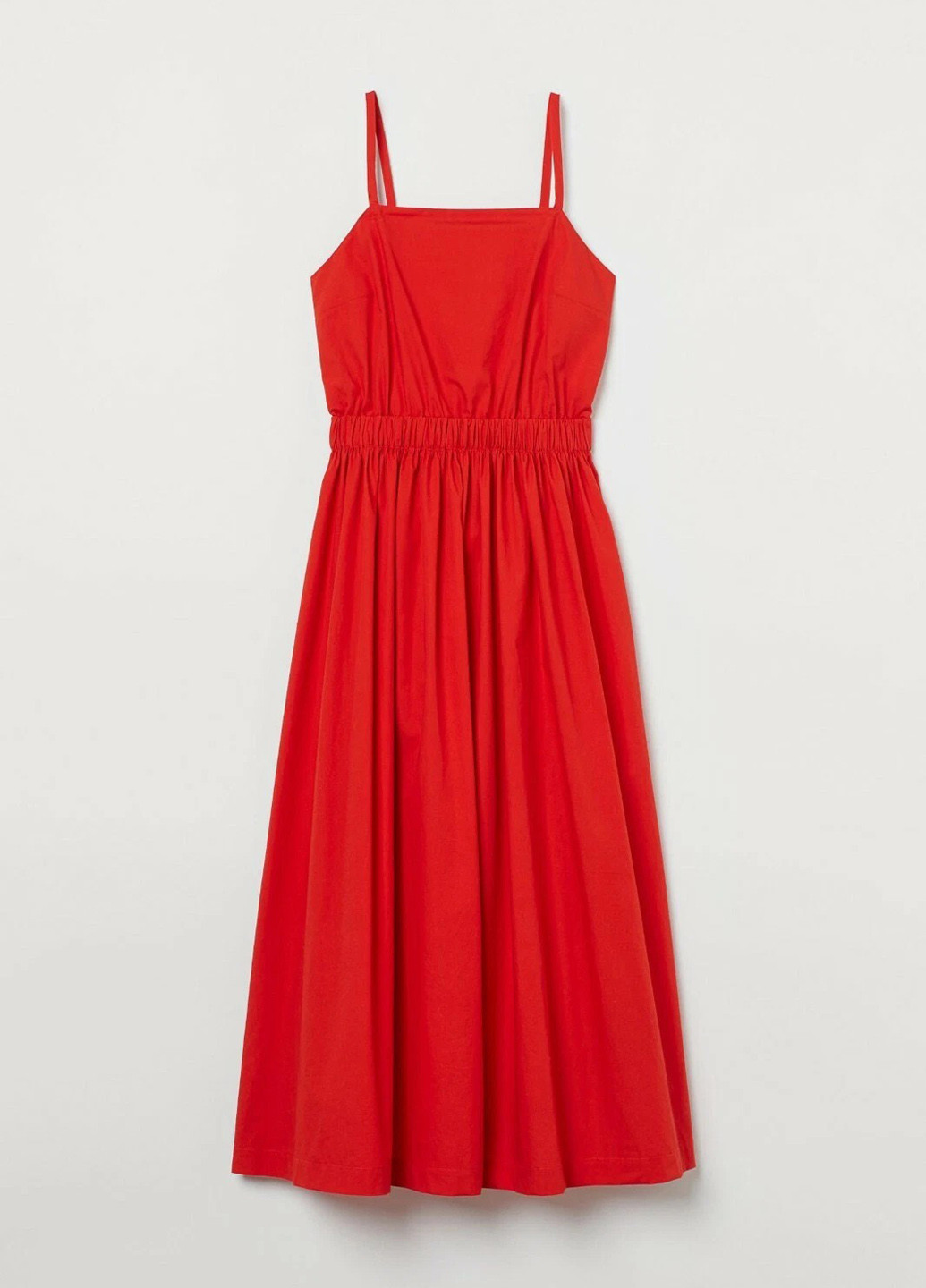 Красное кэжуал платье с открытой спиной H&M однотонное
