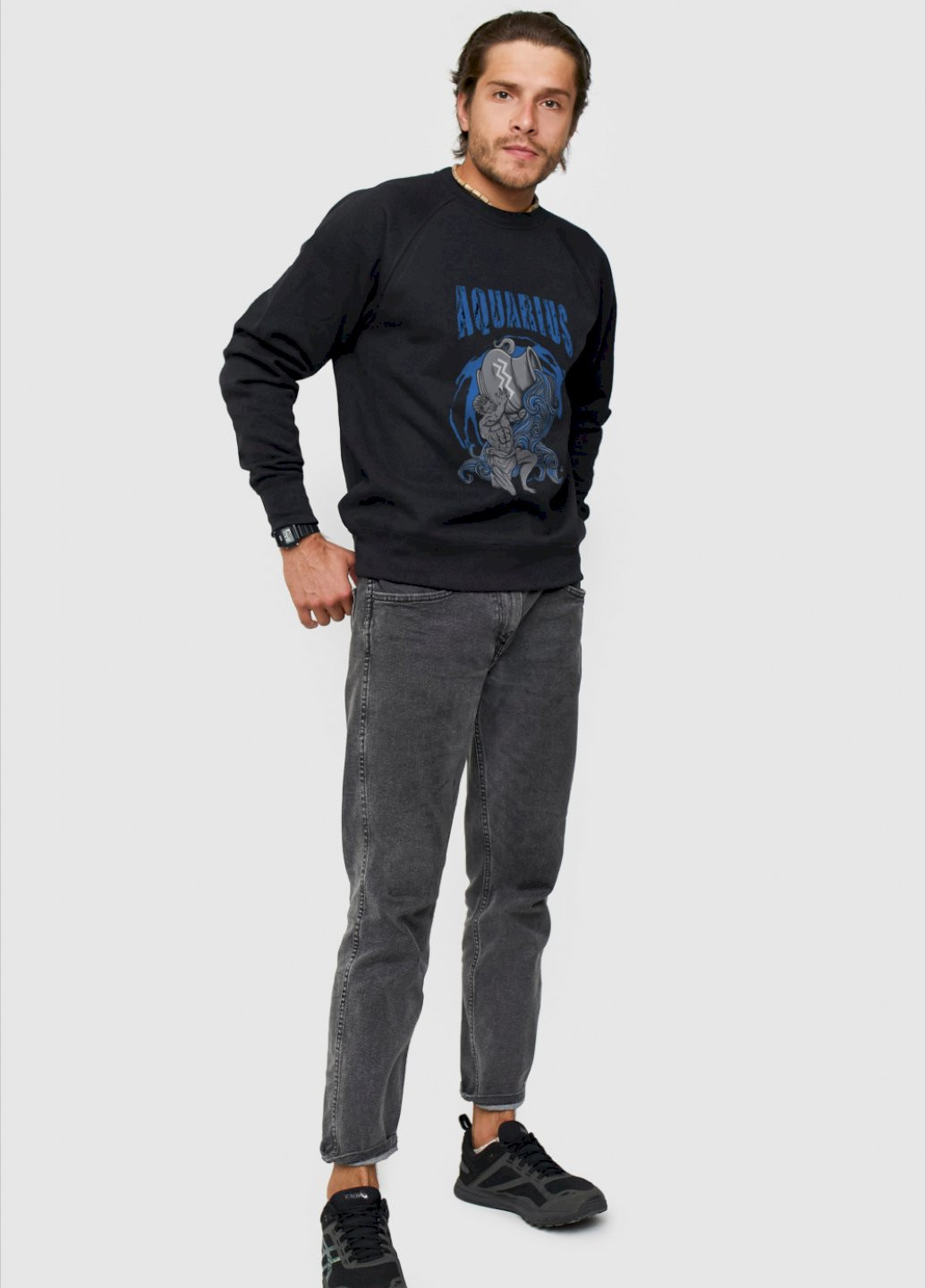 Черный свитшот мужской YAPPI рисунок (250563670)