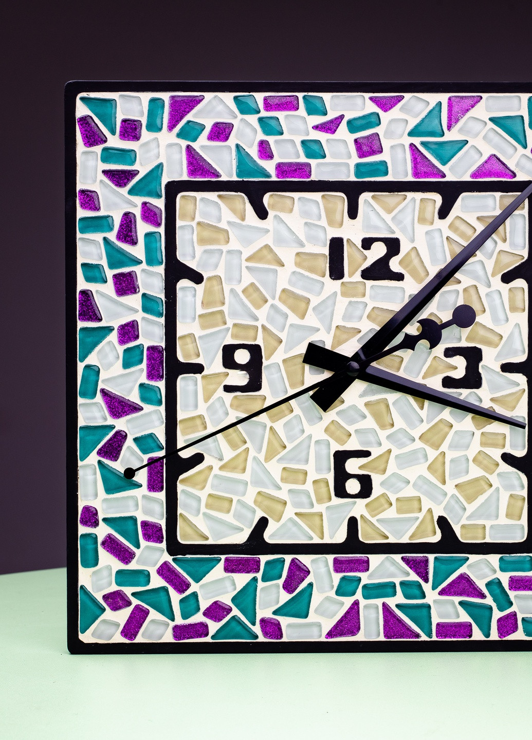 Стеклянная мозаика Square clock Часы (квадратные) MA4002 Mosaaro (253875998)