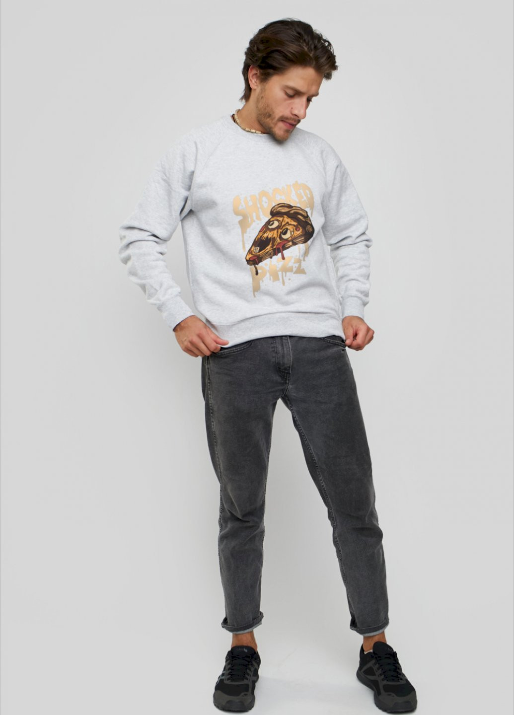 Серый свитшот мужской YAPPI рисунок (250563920)
