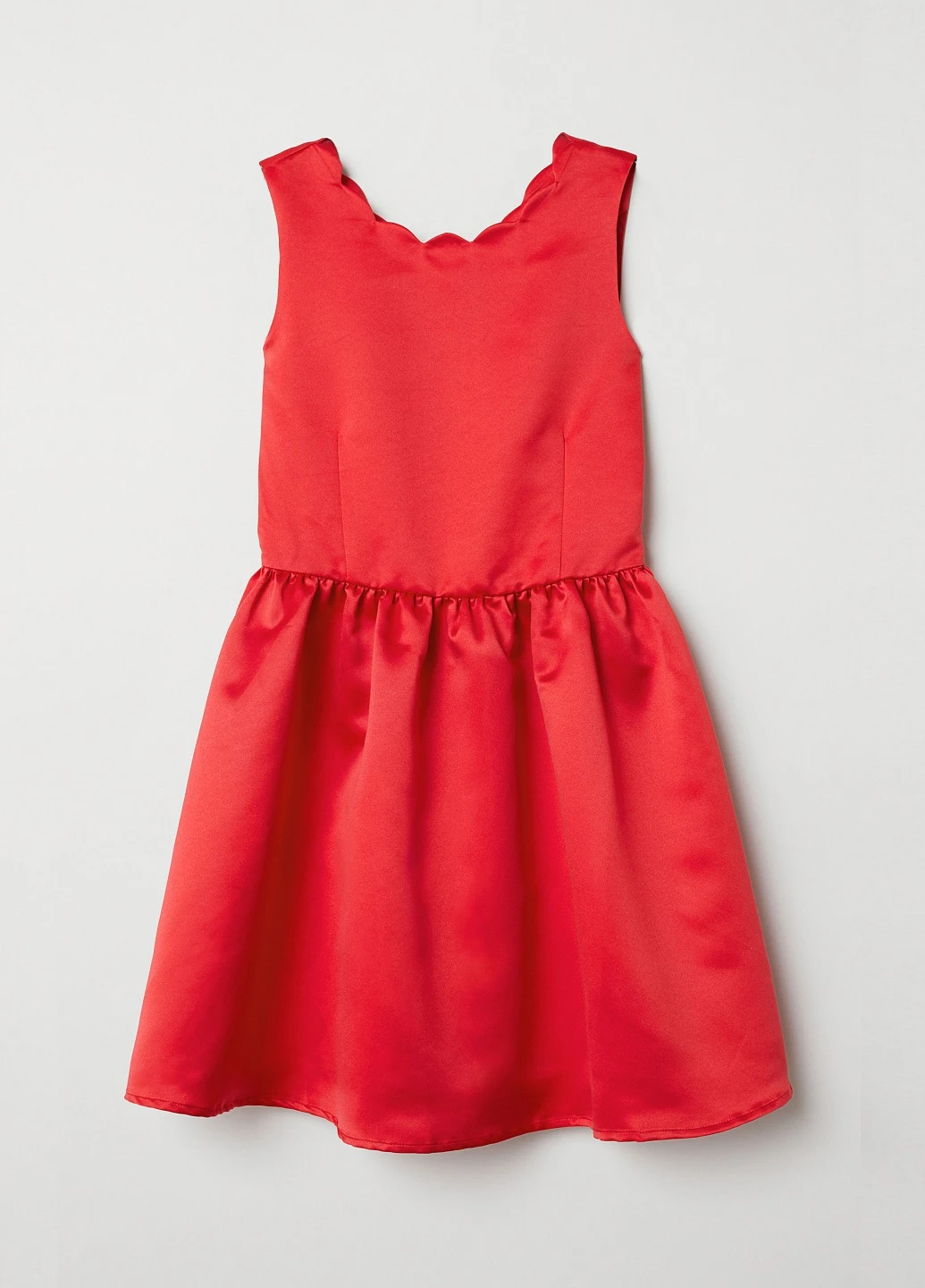 Красное атласное платье H&M (251225024)