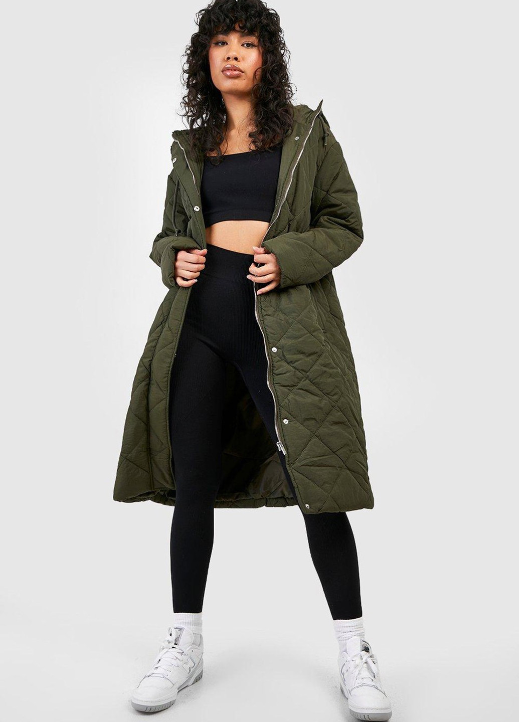 Оливкова (хакі) демісезонна куртка Boohoo