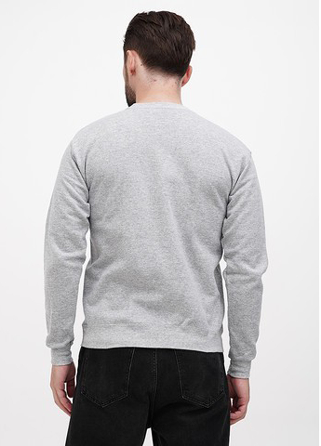 Светло-серый свитшот Hanes рисунок без декора (361960125)