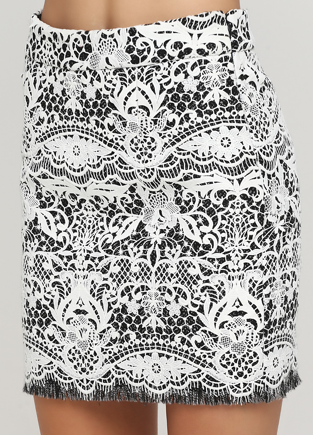 Белая кэжуал цветочной расцветки юбка Maje карандаш