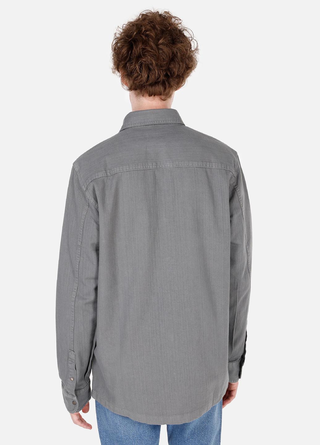 Серая кэжуал рубашка однотонная Colin's